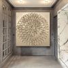 Handmade Gold Blooming Flower Oil Painting Wall Decor Art