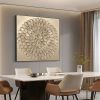 Handmade Gold Blooming Flower Oil Painting Wall Decor Art