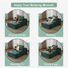 Double Chaise Lounge Chair, Sleep Sofa with 1 Back Pillow & 2 Throw Pillows, Memory Foam Filled Cushions and 4 Color Options