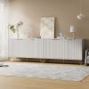 Sideboard Storage Cabinet with Adjustable Shelves, Golden Handles and Metal Legs