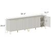 Sideboard Storage Cabinet with Adjustable Shelves, Golden Handles and Metal Legs