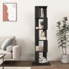 360° Rotating 5 Tier or 6 Tier Bookshelf with Anti-Toppling Base, In Black or White and Multifunctional Usage Options