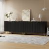 Sideboard Storage Cabinet with Adjustable Shelves, Golden Handles and Metal Legs