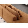 130.5” Modern Curved Combination Sofa with 3 Matching Pillows and Terrycloth Fabric
