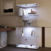 Tempered Glass Display Cabinet with LED Light, Door Lock and Remote Control