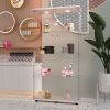Tempered Glass Display Cabinet with LED Light, Door Lock and Remote Control