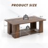 41” 2-Tier Wooden Modern Coffee Table with Open Bottom Storage Shelf and 3 Different Color Options