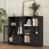 MDF Painted Cabinet with 2 Glass Doors, 1 Drawer and Open Storage Space in 4 Colors