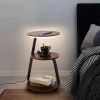 Smart Nightstand with Dimmable LED Light, Wireless Charger, 3 Tier and Open Shelves