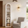 74.8” Tall Arched Bookshelf Display Rack with 6 Tier Narrow Open Shelves and White Finish