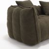 64" Green Chenille Fabric Sofa Chair with Tufted Pattern Design and 2 Pillows