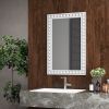 24” x 36” Rustic Wall Mirror with Beaded Solid Wood Frame