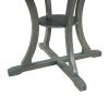 5 Piece Dining Table Set with 1 Round Table with Bent Column Shaped Table Legs, Middle Storage Shelf and 4 Carved Backrest Chairs