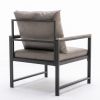 Modern Faux Leather Accent Chair with Black Powder Coated Metal Frame and Adjustable Pillow Back
