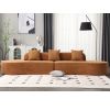 130.5” Modern Curved Combination Sofa with 3 Matching Pillows and Terrycloth Fabric
