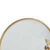 Madison Park Arched Shaped Wall Mirror with Metallic Gold Finish and Metal Floral & Leaves Design
