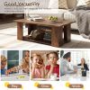 41” 2-Tier Wooden Modern Coffee Table with Open Bottom Storage Shelf and 3 Different Color Options