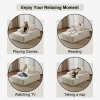 Double Chaise Lounge Chair, Sleep Sofa with 1 Back Pillow & 2 Throw Pillows, Memory Foam Filled Cushions and 4 Color Options