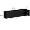 Sideboard Storage Cabinet with Adjustable Shelves, Golden Handles and Metal Legs