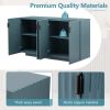59.8” Wavy Design Sideboard with 2 Copper Handle Doors, Adjustable Height Shelves, 4 Compartments and Spacious Storage