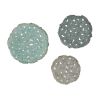 Set of 3, Madison Park Textured Feather Metal Disc Wall Decor
