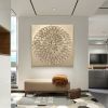 Handmade Gold Blooming Flower Oil Painting Wall Decor Art