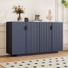 59.8” Wavy Design Sideboard with 2 Copper Handle Doors, Adjustable Height Shelves, 4 Compartments and Spacious Storage