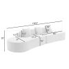130.5” Modern Curved Combination Sofa with 3 Matching Pillows and Terrycloth Fabric