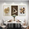 Set of 3, Oil Wall Art Paintings with Flip Top Design, Aluminum Frames and 3 Different Sizes