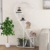 Set of 2, 5 Tier Metal Plant Stand with 4 Hanging Hooks for Multiple Plants  and Heart Shaped Design When Combined