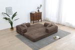 77.9” Foldable Sofa Floor Couch with Convertible Sleeper, 2 Matching Pillows in 9 Colors