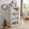 4 Tier Curio Display Cabinet with Flip-Up Tempered Glass Doors