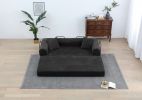 77.9” Foldable Sofa Floor Couch with Convertible Sleeper, 2 Matching Pillows in 9 Colors