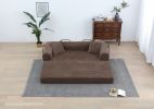 77.9” Foldable Sofa Floor Couch with Convertible Sleeper, 2 Matching Pillows in 9 Colors