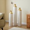 Floor metal vase modern style decoration home droplet shaped white metal vase 3-piece set gorgeous home decoration large glazed metal vase