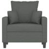 Dark Gray Sofa Chair with Padded Seat, Armrests and Back Pillow