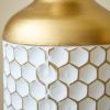 Floor metal vase modern style decoration home droplet shaped white metal vase 3-piece set gorgeous home decoration large glazed metal vase