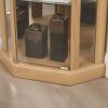Corner Lighted Curio Display Cabinet with Adjustable Glass Display Shelves, Mirrored Back Panels, Magnetic Door Catch Device and In 3 Different Colors