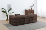 77.9” Foldable Sofa Floor Couch with Convertible Sleeper, 2 Matching Pillows in 9 Colors