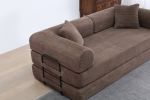 77.9” Foldable Sofa Floor Couch with Convertible Sleeper, 2 Matching Pillows in 9 Colors