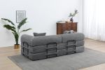 77.9” Foldable Sofa Floor Couch with Convertible Sleeper, 2 Matching Pillows in 9 Colors