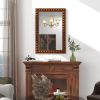 24” x 36” Rustic Wall Mirror with Beaded Solid Wood Frame