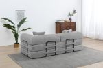 77.9” Foldable Sofa Floor Couch with Convertible Sleeper, 2 Matching Pillows in 9 Colors