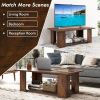 41” 2-Tier Wooden Modern Coffee Table with Open Bottom Storage Shelf and 3 Different Color Options