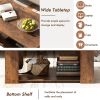 41” 2-Tier Wooden Modern Coffee Table with Open Bottom Storage Shelf and 3 Different Color Options