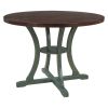 5 Piece Dining Table Set with 1 Round Table with Bent Column Shaped Table Legs, Middle Storage Shelf and 4 Carved Backrest Chairs