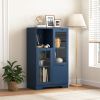 MDF Painted Cabinet with 2 Glass Doors, 1 Drawer and Open Storage Space in 4 Colors