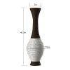 40” Artificial Rattan Floor Vase with Elegant Two-Tone Brown Finish