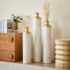 Floor metal vase modern style decoration home droplet shaped white metal vase 3-piece set gorgeous home decoration large glazed metal vase