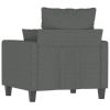 Dark Gray Sofa Chair with Padded Seat, Armrests and Back Pillow